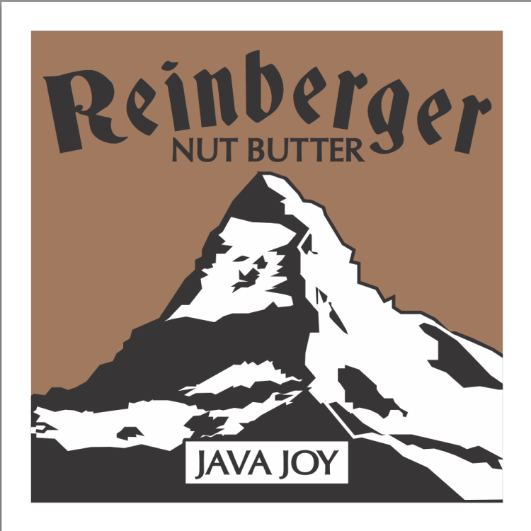 reinberger nut butter java joy label for coffee and chocolate nut butter