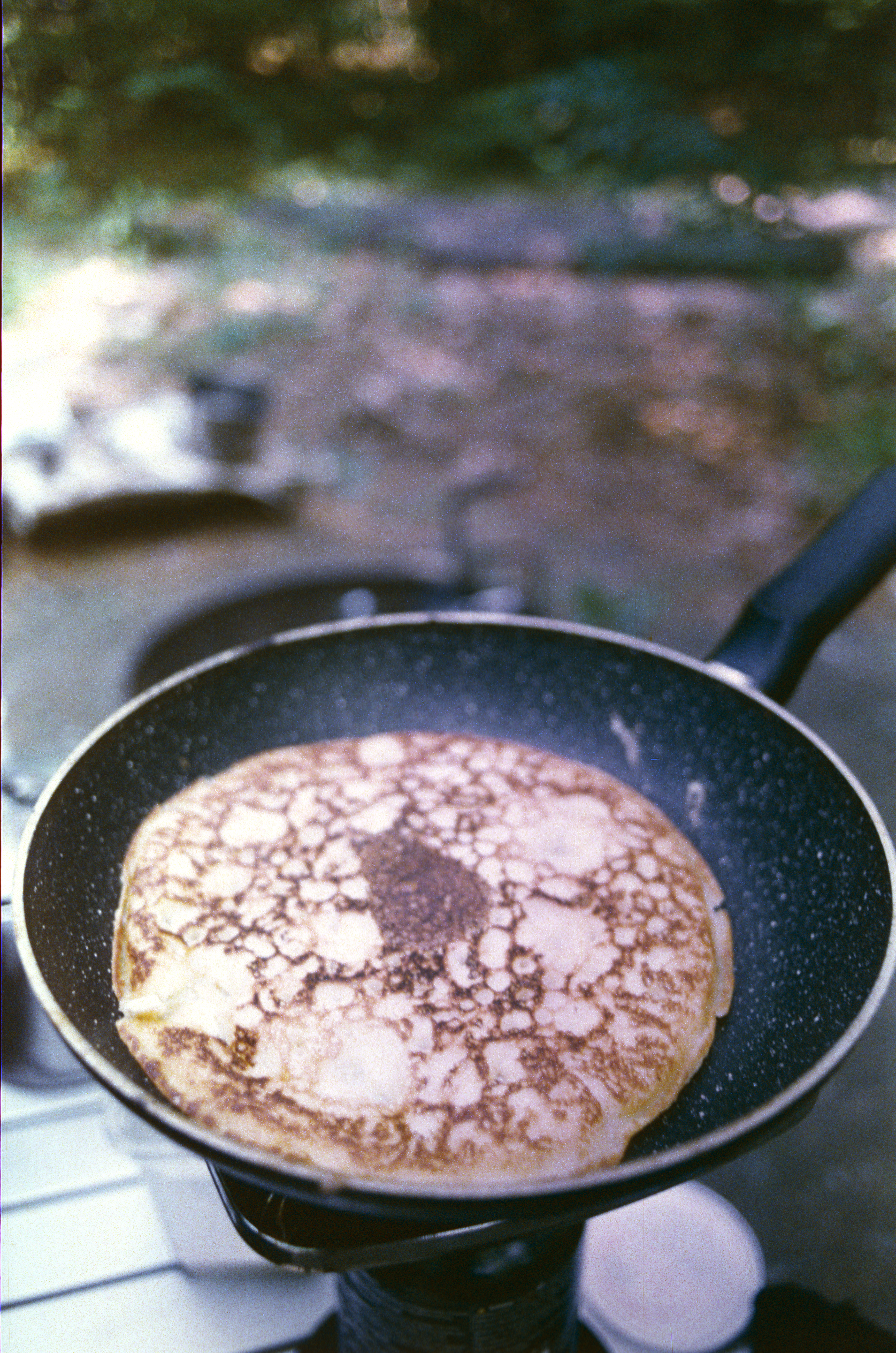 camping pancake shot on kodak ektachrome 64
